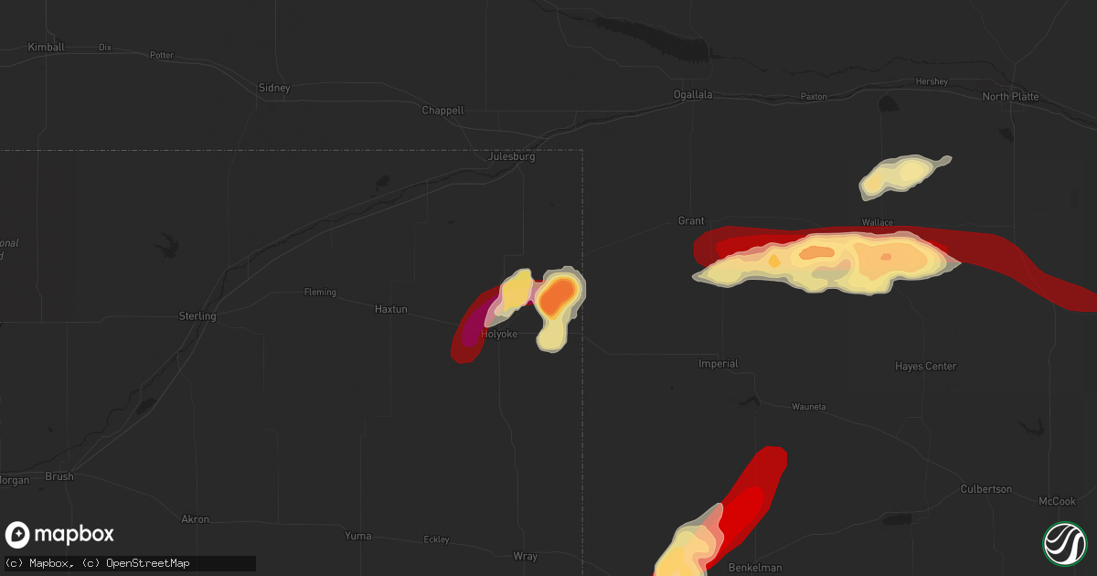 Hail map in Amherst, CO on May 24, 2013