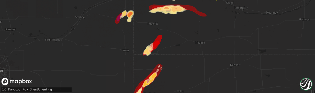 Hail map in Benkelman, NE on May 24, 2013