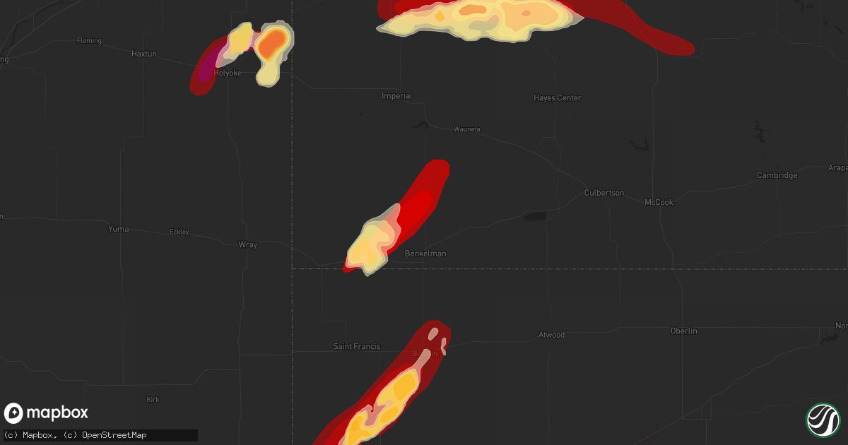 Hail map in Benkelman, NE on May 24, 2013