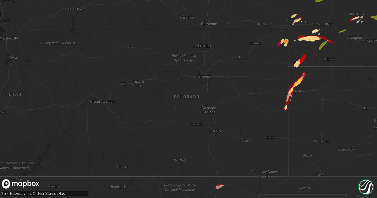 Hail map in Colorado on May 24, 2013