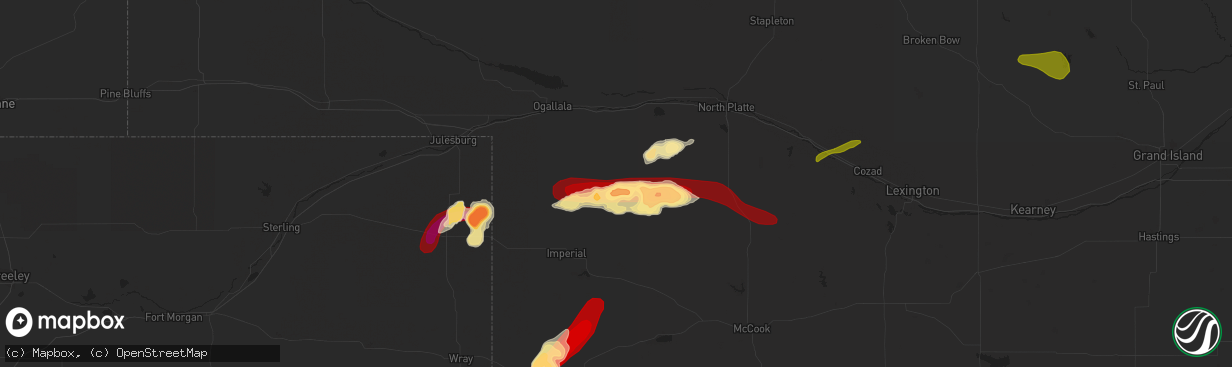 Hail map in Elsie, NE on May 24, 2013