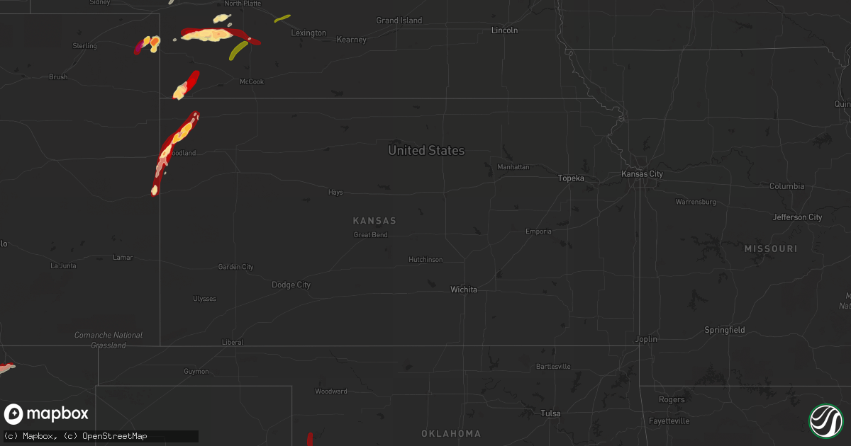 Hail map in Kansas on May 24, 2013