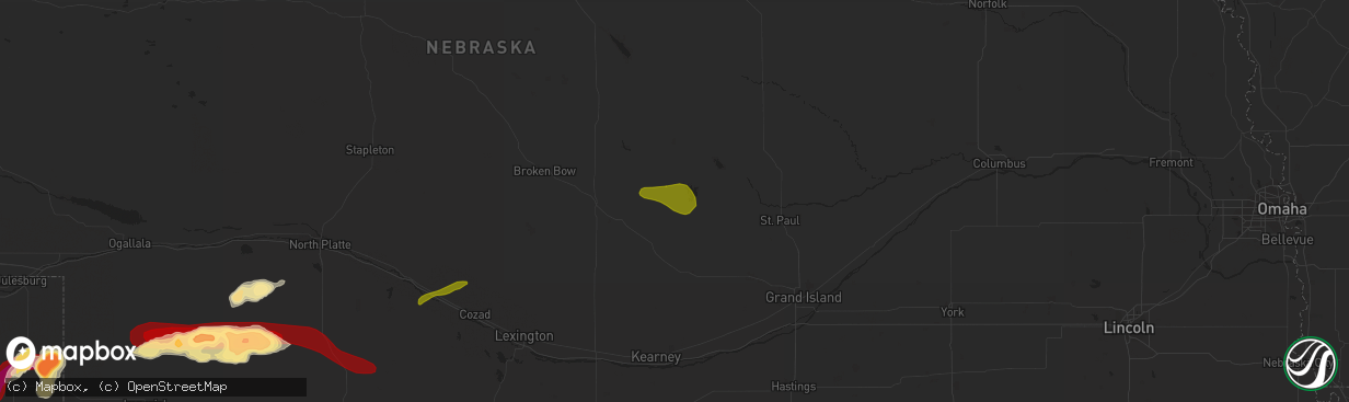 Hail map in Loup City, NE on May 24, 2013