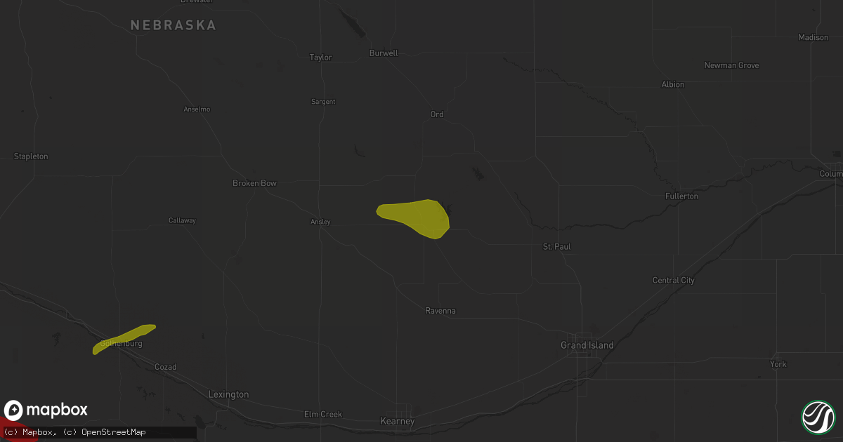 Hail map in Loup City, NE on May 24, 2013