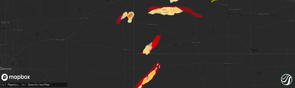 Hail map in Parks, NE on May 24, 2013