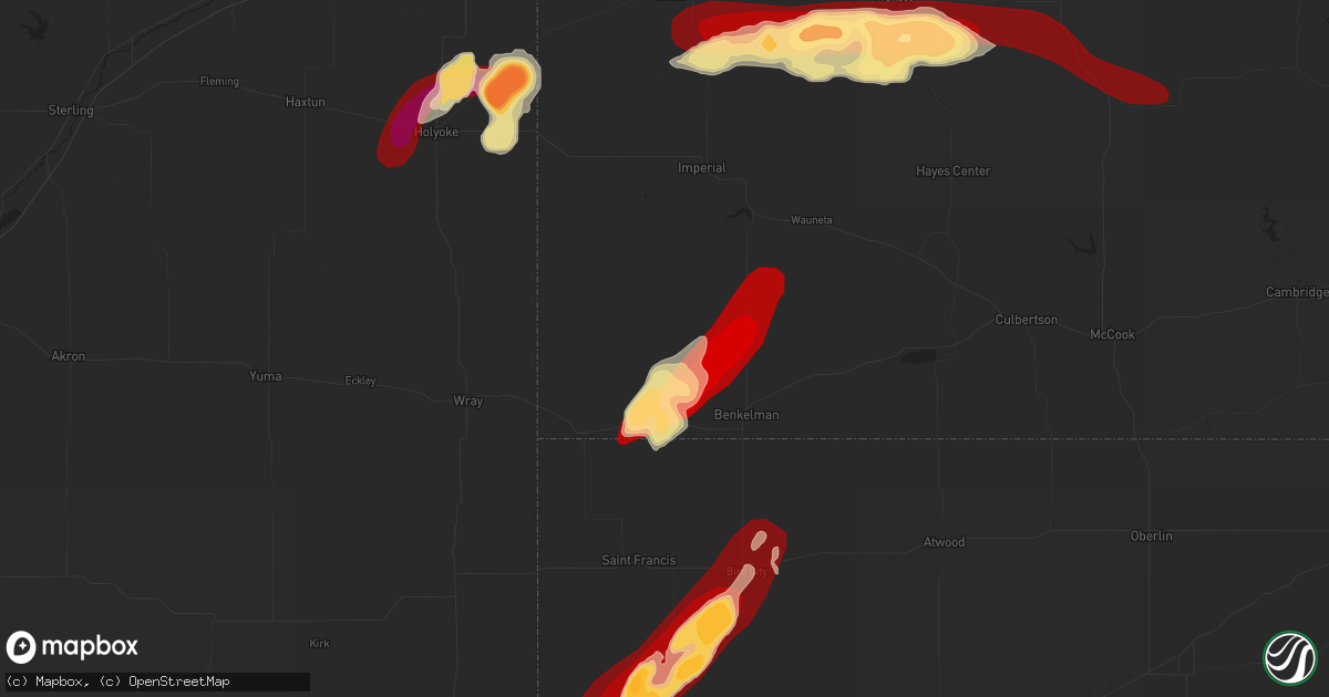 Hail map in Parks, NE on May 24, 2013