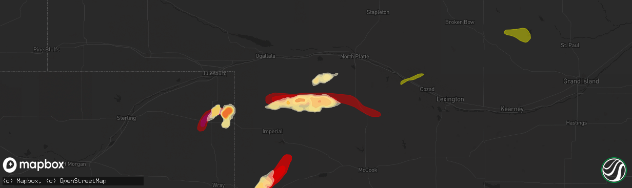 Hail map in Wallace, NE on May 24, 2013