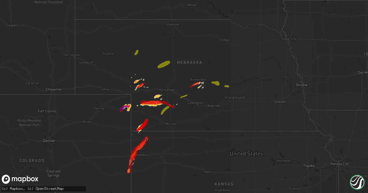 Hail map on May 24, 2013