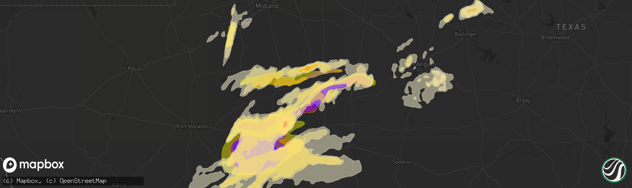 Hail map in Big Lake, TX on May 24, 2014