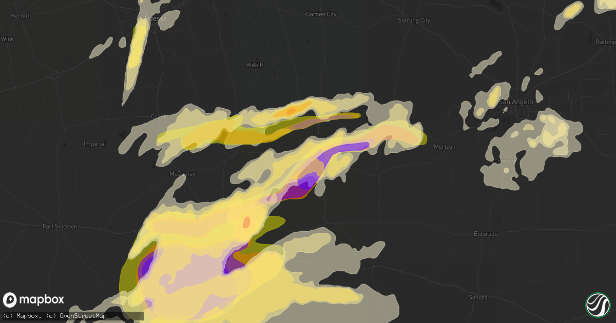Hail map in Big Lake, TX on May 24, 2014