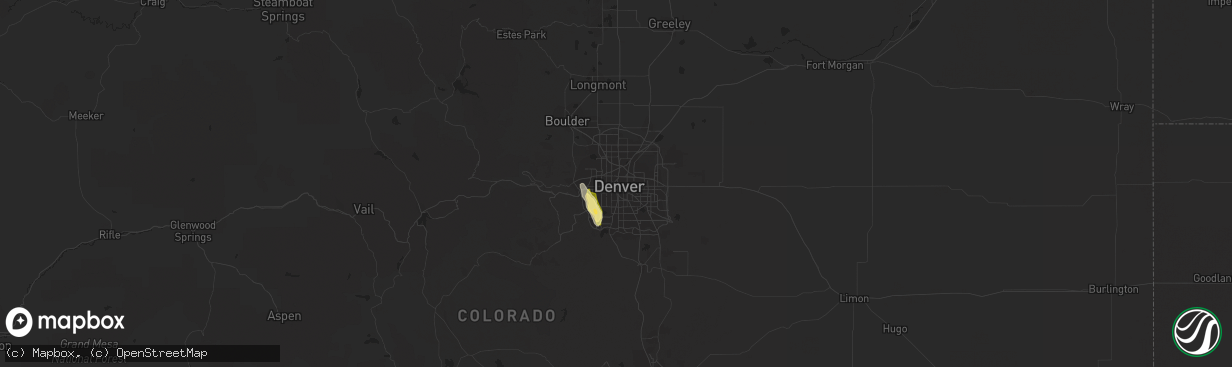 Hail map in Denver, CO on May 24, 2014