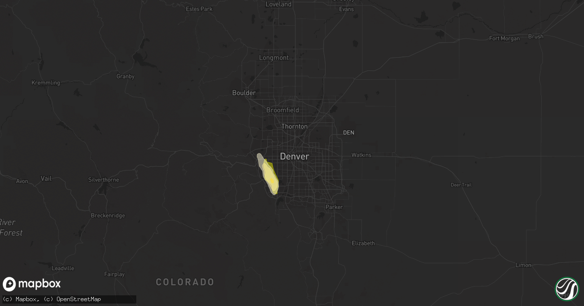 Hail map in Denver, CO on May 24, 2014