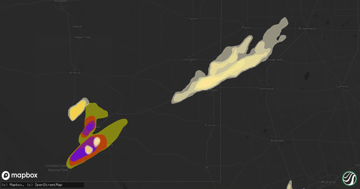 Hail map in Hobbs, NM on May 24, 2014