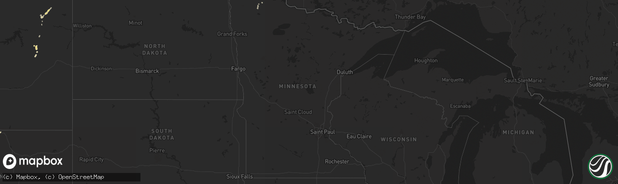 Hail map in Minnesota on May 24, 2014