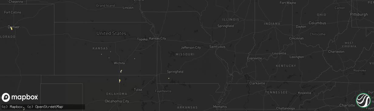 Hail map in Missouri on May 24, 2014