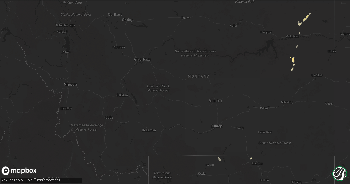 Hail map in Montana on May 24, 2014