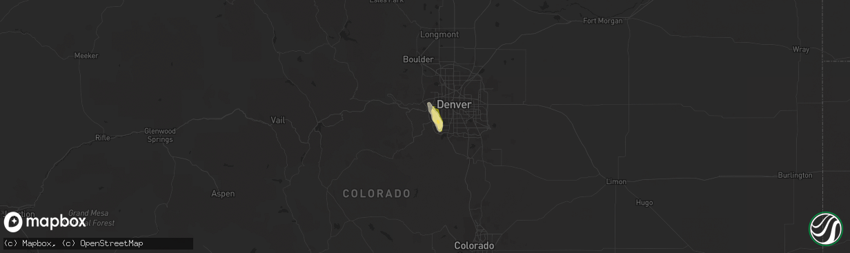 Hail map in Morrison, CO on May 24, 2014