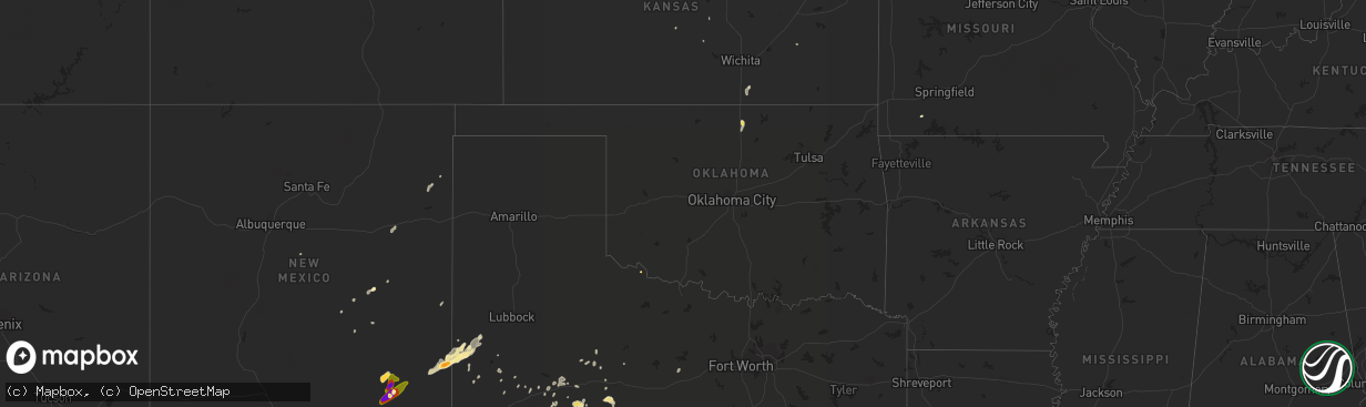 Hail map in Oklahoma on May 24, 2014