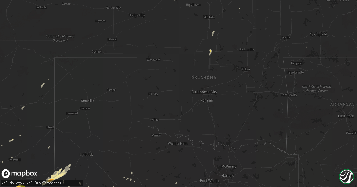 Hail map in Oklahoma on May 24, 2014