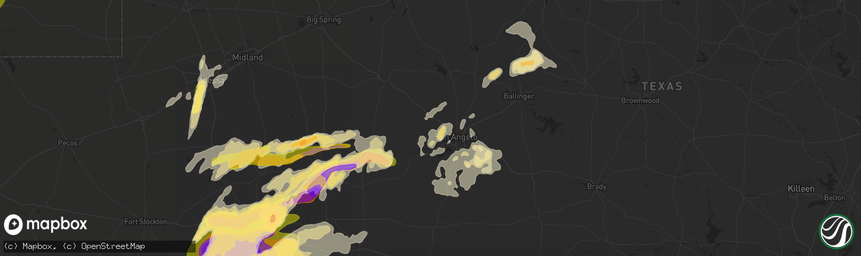 Hail map in San Angelo, TX on May 24, 2014