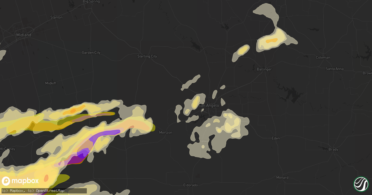 Hail map in San Angelo, TX on May 24, 2014