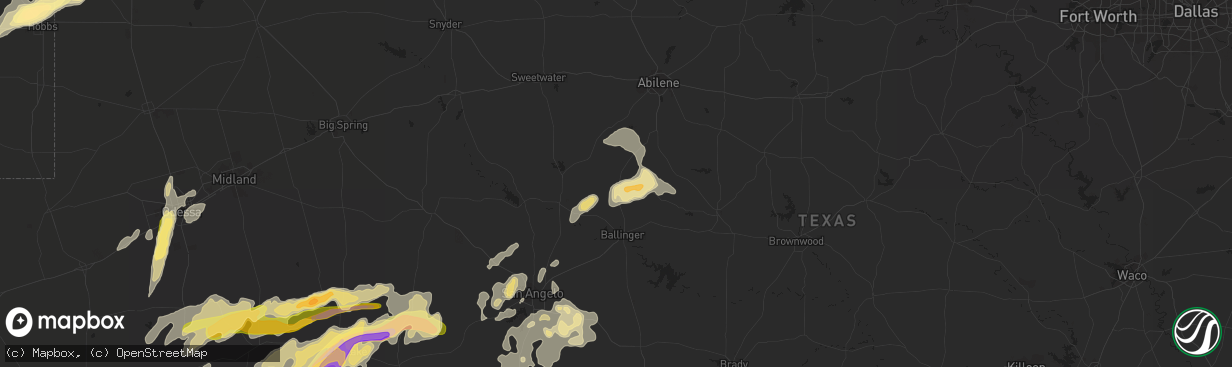 Hail map in Winters, TX on May 24, 2014