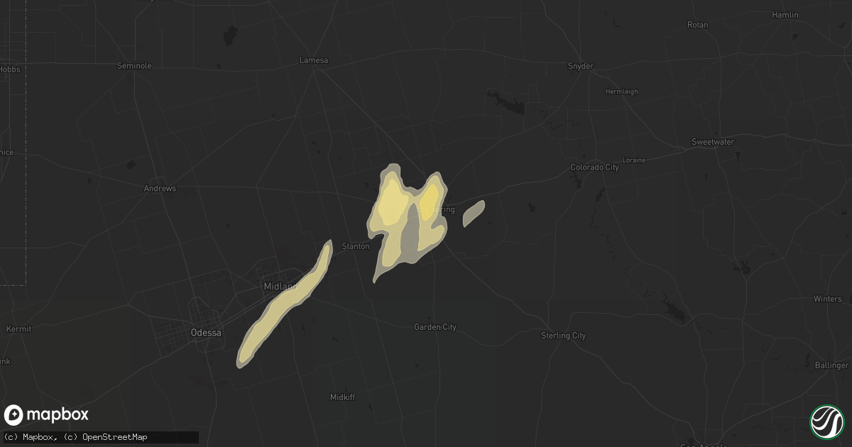 Hail map in Big Spring, TX on May 24, 2015