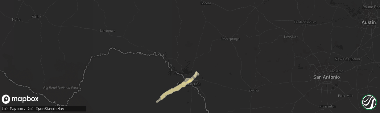 Hail map in Del Rio, TX on May 24, 2015