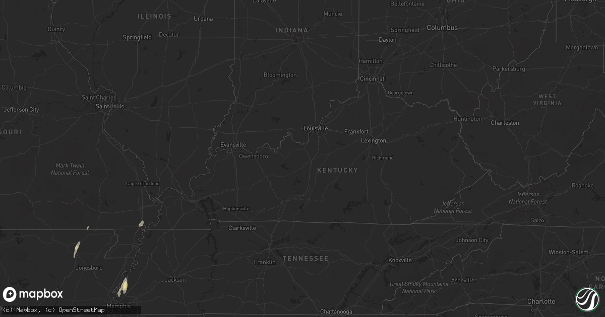 Hail map in Kentucky on May 24, 2015