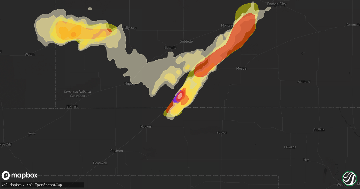 Hail map in Liberal, KS on May 24, 2015