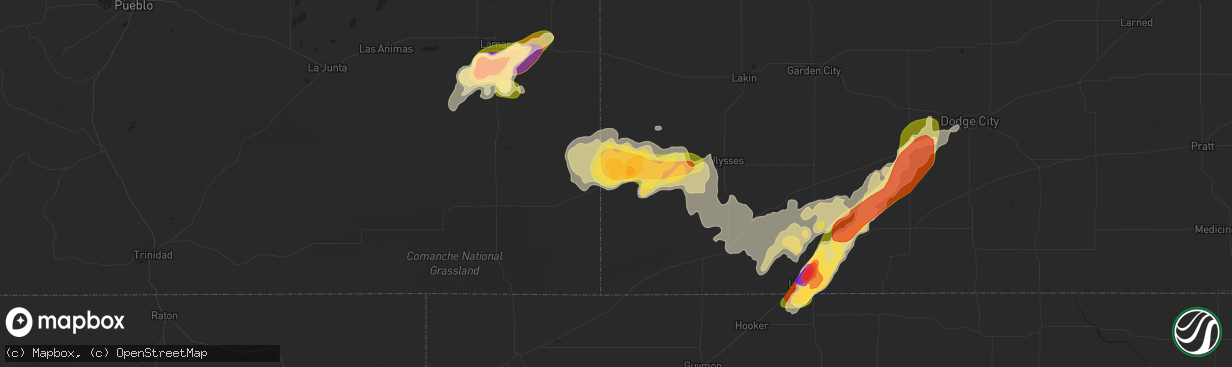 Hail map in Manter, KS on May 24, 2015