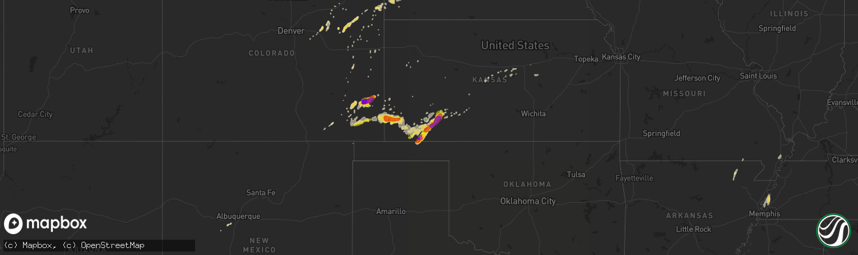 Hail map on May 24, 2015