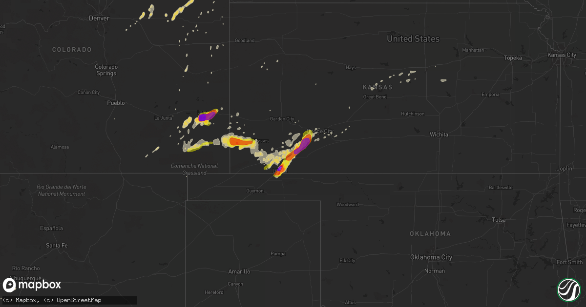 Hail map on May 24, 2015
