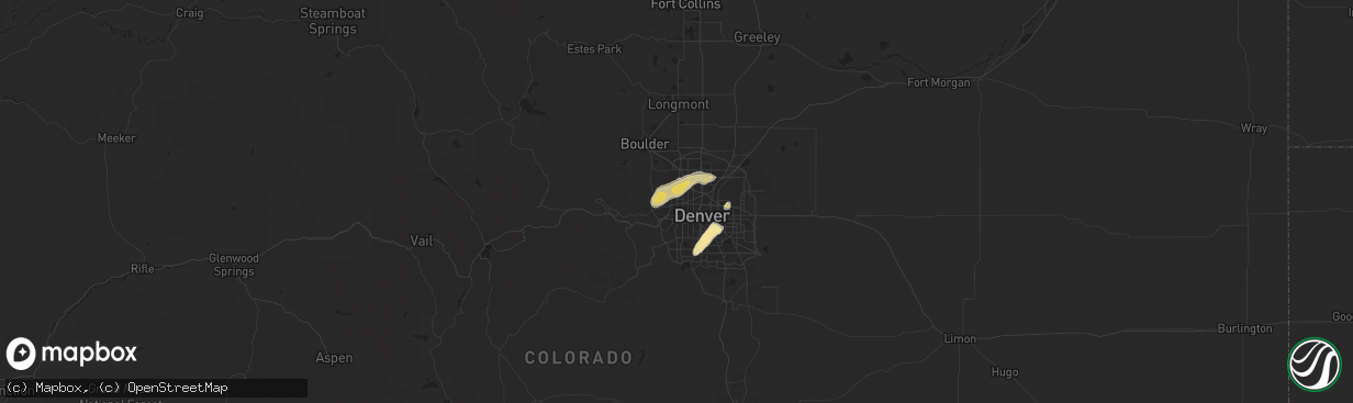 Hail map in Arvada, CO on May 24, 2016