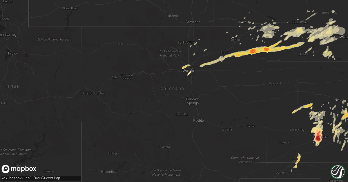Hail map in Colorado on May 24, 2016