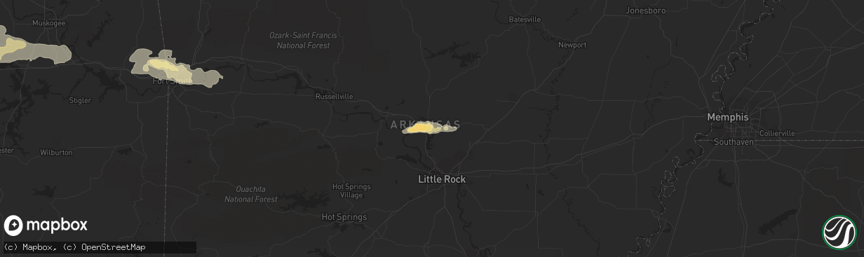 Hail map in Conway, AR on May 24, 2016