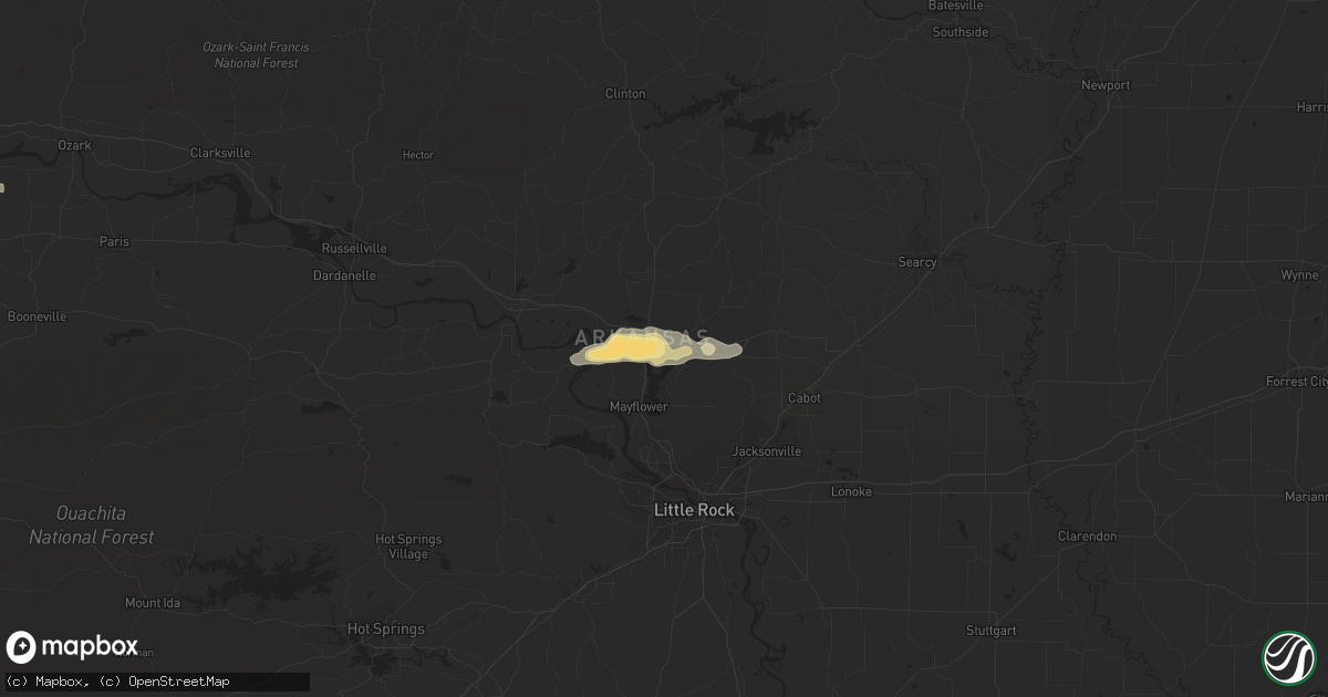 Hail map in Conway, AR on May 24, 2016