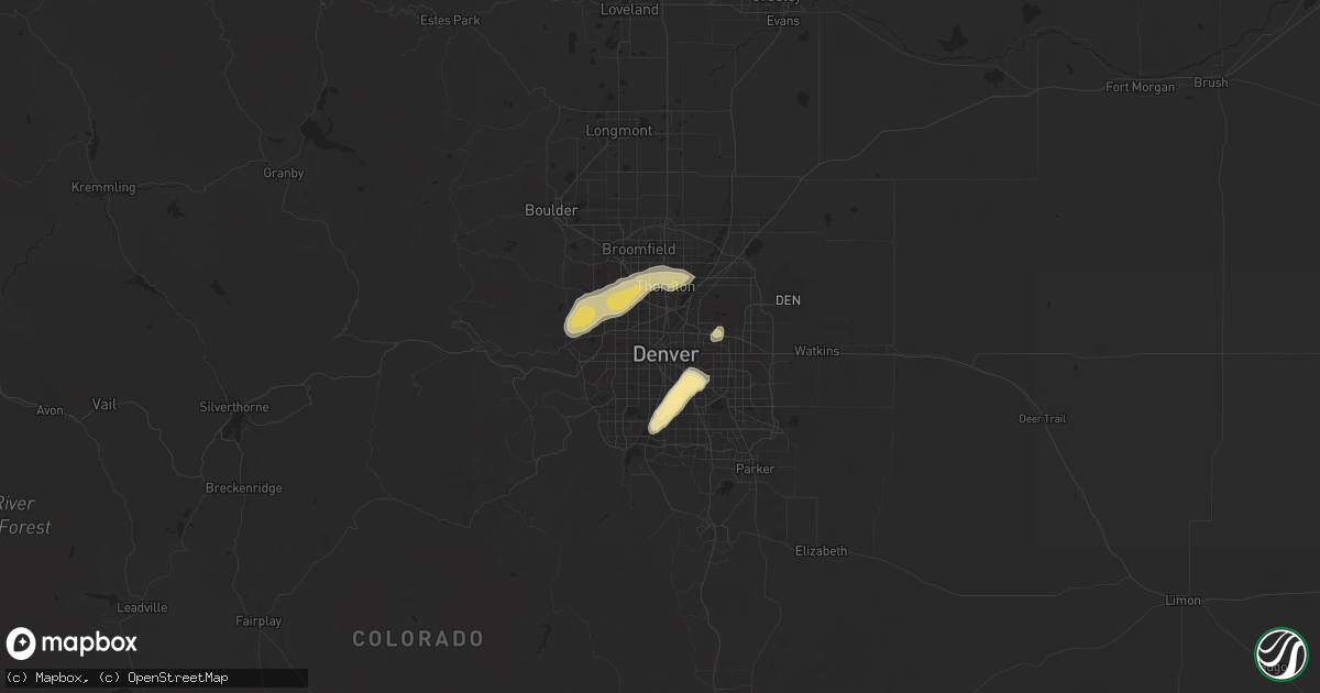 Hail map in Denver, CO on May 24, 2016