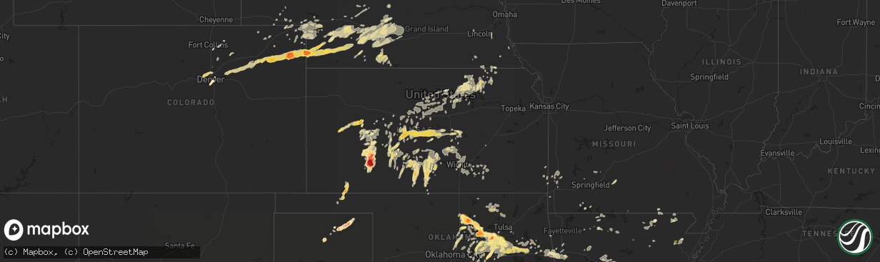 Hail map in Kansas on May 24, 2016