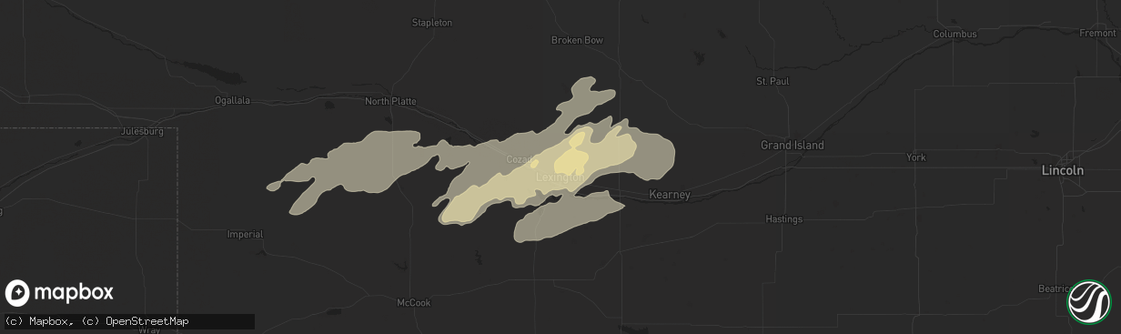 Hail map in Lexington, NE on May 24, 2016