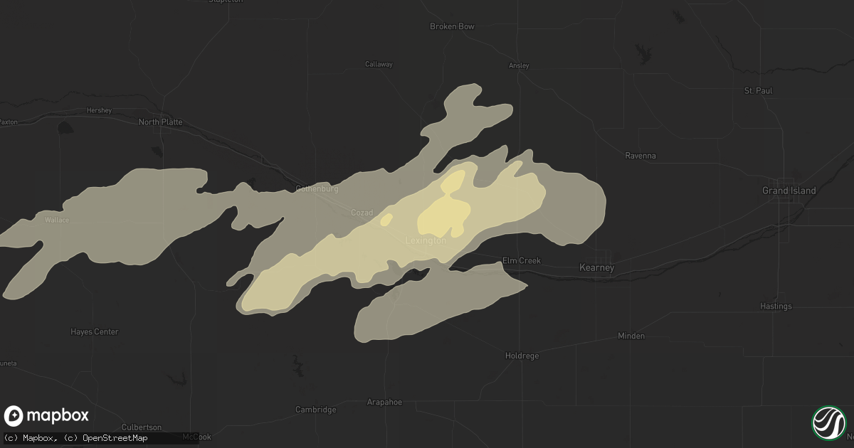 Hail map in Lexington, NE on May 24, 2016