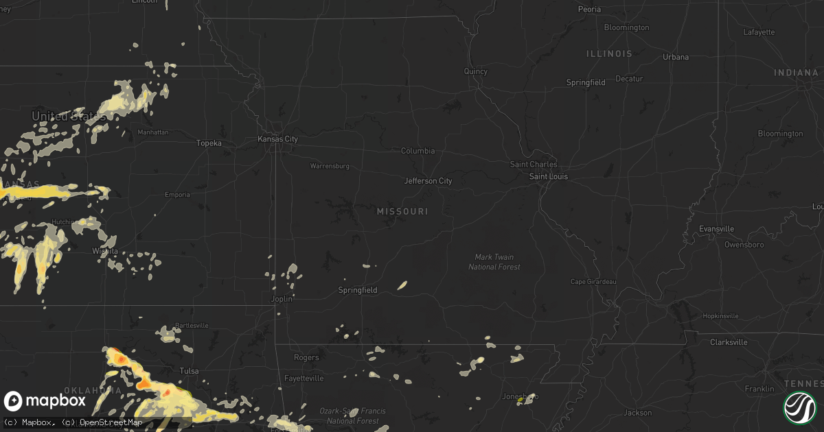Hail map in Missouri on May 24, 2016