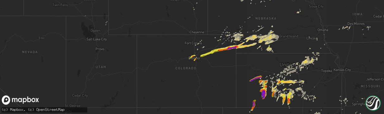 Hail map on May 24, 2016