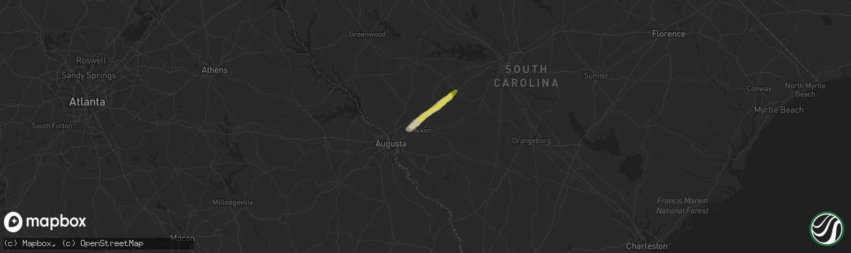 Hail map in Aiken, SC on May 24, 2017