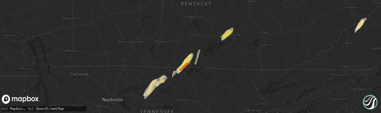 Hail map in Burkesville, KY on May 24, 2017