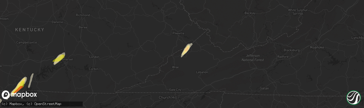 Hail map in Clintwood, VA on May 24, 2017