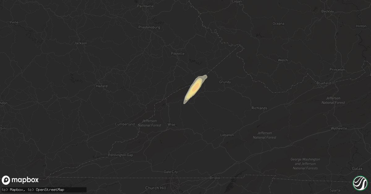 Hail map in Clintwood, VA on May 24, 2017
