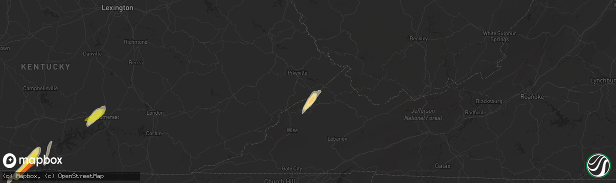 Hail map in Elkhorn City, KY on May 24, 2017