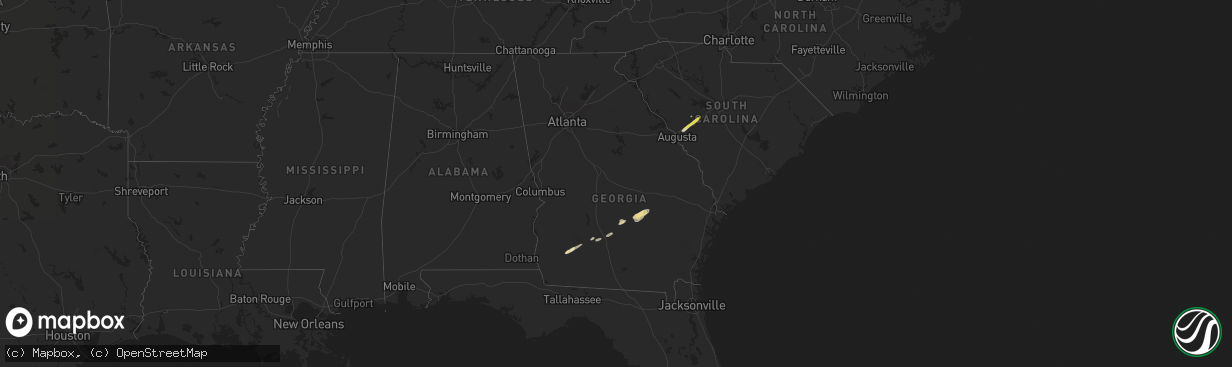 Hail map in Georgia on May 24, 2017