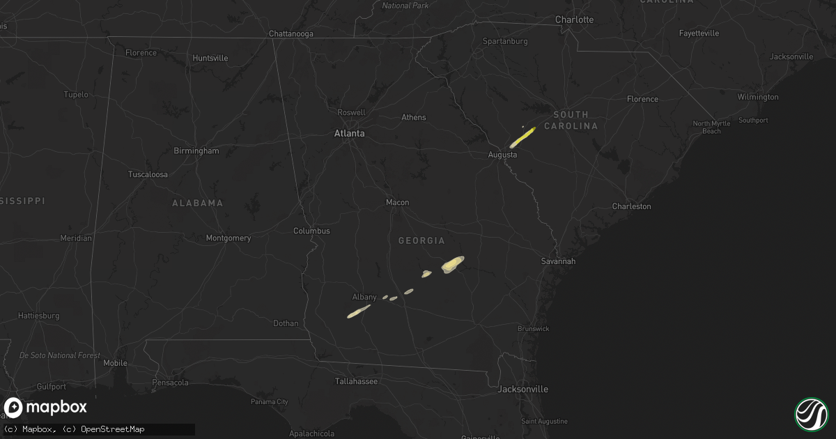Hail map in Georgia on May 24, 2017